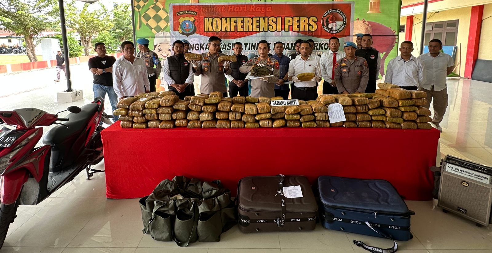 Polresta Deli Serdang, peredaran ganja, penangkapan tersangka, pengungkapan narkotika