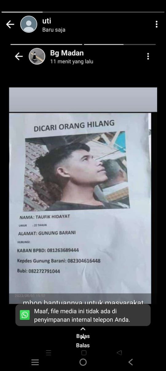 Pemuda Gunungbarani, Hilang Misterius, Pencarian, "Datu", Bayo Datu, Desa Gunungbarani.